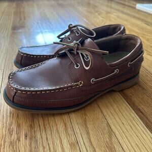 World Wide Sportsman Men's 8 M Oxford Brown Boat Lace Up Leather Shoe 70